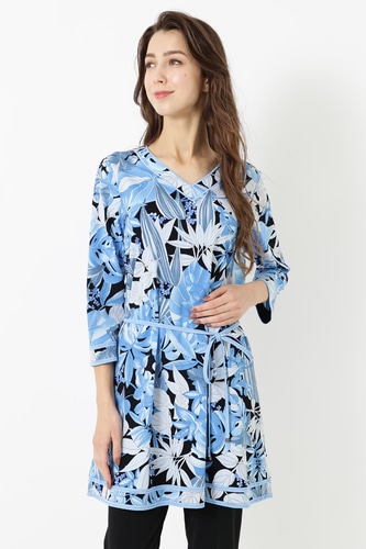 レオナール セットアップ アパレル カットソー スカート レディース☆0314 レオナール セットアップ カットソー スカート シルク混 総柄トップス